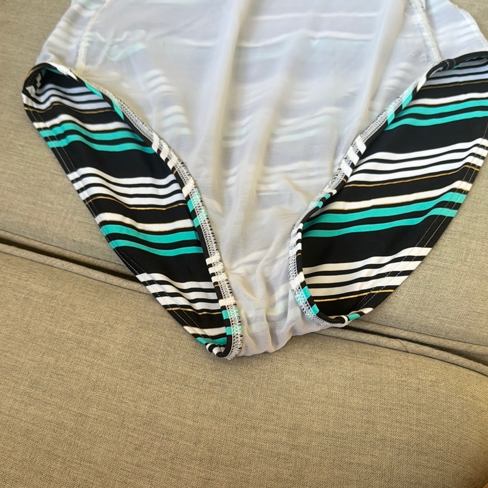 Striped One Piece Swimsuit - Picture 9 of 10